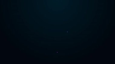 Parlayan neon hattı İslami sekizgen yıldız süslemesi simgesi siyah arkaplanda izole edildi. 4K Video hareketli grafik canlandırması