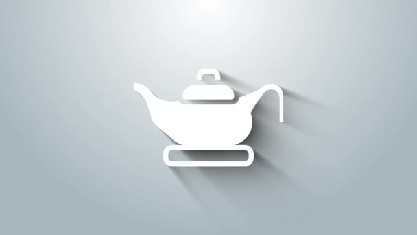 White Oil lamp icon isolated on grey background. 4K Video motion graphic animation — Stockvideo