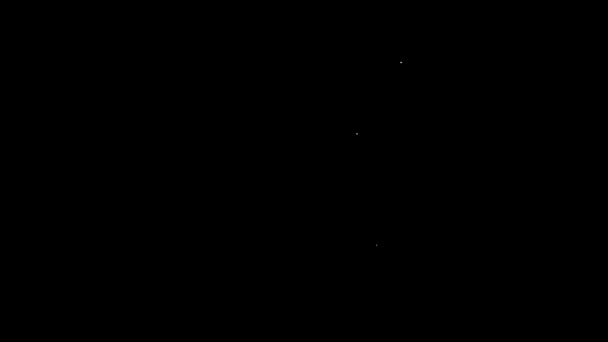 Λευκή γραμμή Γυαλί με εικονίδιο νερού που απομονώνεται σε μαύρο φόντο. Σόδα γυαλί. 4K Γραφική κίνηση κίνησης βίντεο — Αρχείο Βίντεο