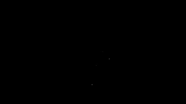 Icono de la Mezquita musulmana de línea blanca aislado sobre fondo negro. Animación gráfica de vídeo 4K — Vídeos de Stock