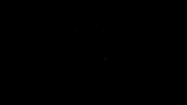 Beyaz çizgi Yıldız ve Hilal - siyah arkaplanda izole edilmiş İslam ikonunun sembolü. Din sembolü. 4K Video hareketli grafik canlandırması — Stok video