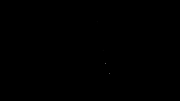 白い線星と三日月-黒の背景に隔離されたイスラムアイコンのシンボル。宗教シンボル。4Kビデオモーショングラフィックアニメーション — ストック動画