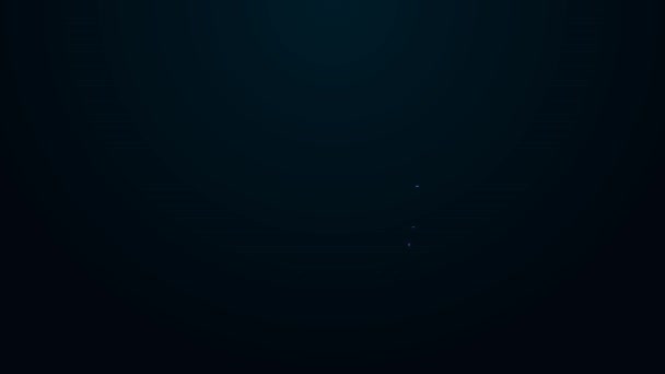Gloeiende neon lijn Moskee icoon geïsoleerd op zwarte achtergrond. 4K Video motion grafische animatie — Stockvideo