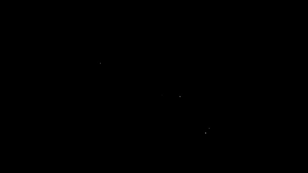 Icono de adorno de estrella octogonal islámica de línea blanca aislado sobre fondo negro. Animación gráfica de vídeo 4K — Vídeo de stock