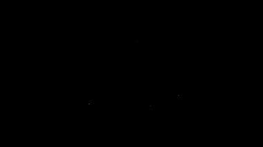 Beyaz çizgi Türk şapka simgesi siyah arkaplanda izole edildi. 4K Video hareketli grafik canlandırması