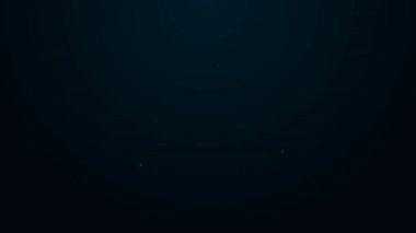 Parlayan neon hattı Türk şapka ikonu siyah arkaplanda izole edildi. 4K Video hareketli grafik canlandırması