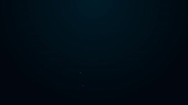 Parlayan neon hattı tarayıcısı siyah arkaplanda izole edilmiş barkod simgesini tarıyor. Barkod etiketi. Parmaklıklı teslimat için kimlik. 4K Video hareketli grafik canlandırması