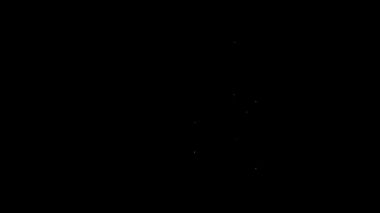 Siyah zemin üzerinde havyar simgesi olan beyaz çizgi teneke kutu. 4K Video hareketli grafik canlandırması