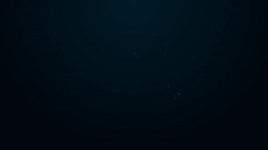 Parlayan neon hattı, kızarmış hindi ya da siyah arka planda izole edilmiş tavuk ikonu. 4K Video hareketli grafik canlandırması