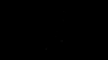 Beyaz çizgi kahve kavanozu ikonu siyah arka planda izole edilmiş. 4K Video hareketli grafik canlandırması