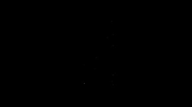 Beyaz çizgi Soda kutusu simgesi siyah arkaplanda izole edildi. 4K Video hareketli grafik canlandırması