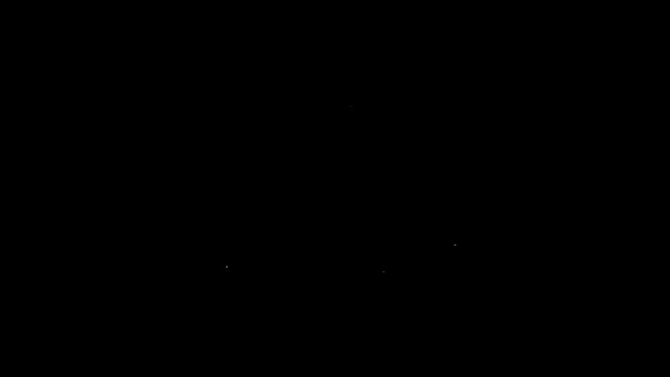 Icono de sombrero turco de línea blanca aislado sobre fondo negro. Animación gráfica de vídeo 4K — Vídeo de stock