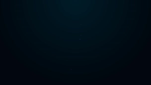 Светящаяся неоновая линия Иконка горящей свечи выделена на черном фоне. Цилиндрическая свеча с горящим пламенем. Видеографическая анимация 4K — стоковое видео