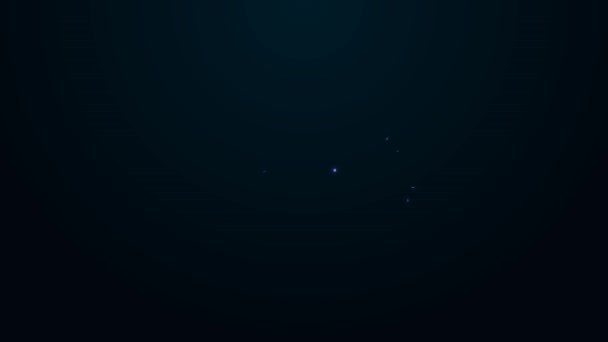 Lysende neonlinje Kyllingegg i boksikon isolert på svart bakgrunn. 4K Video motion grafisk animasjon – stockvideo
