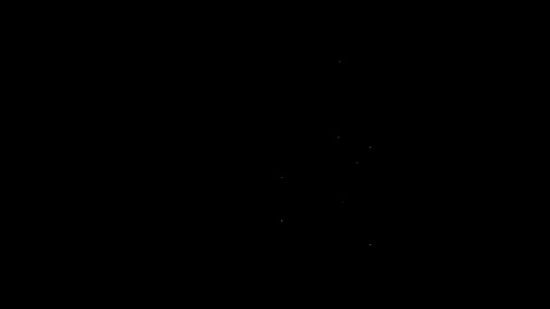 Fehér vonal Konzervdoboz kaviár ikon elszigetelt fekete alapon. 4K Videó mozgás grafikus animáció — Stock videók