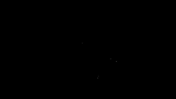 Linie albă Pictograma carne de friptură izolată pe fundal negru. 4K Animație grafică în mișcare video — Videoclip de stoc