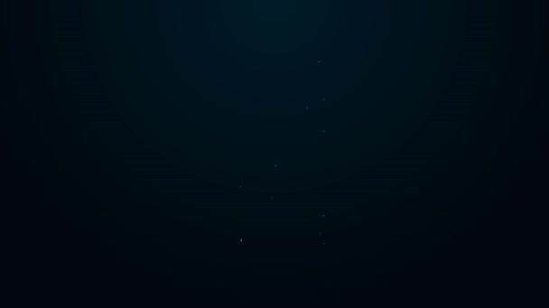 Linha de néon brilhante Ícone de lata de refrigerante isolado no fundo preto. Animação gráfica em movimento de vídeo 4K — Vídeo de Stock
