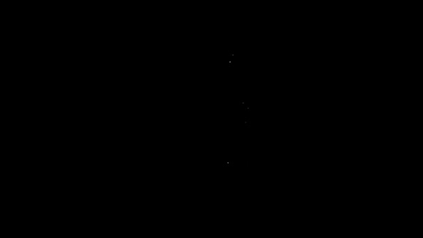 Біла лінія Закрита скляна пляшка з іконою молока ізольована на чорному тлі. 4K Відео рух графічна анімація — стокове відео