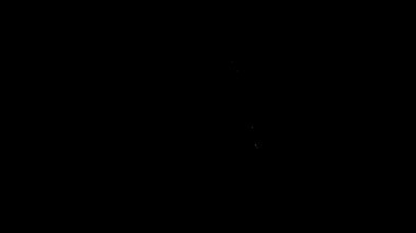 Beyaz çizgi, siyah arkaplanda izole edilmiş konserve ikonu. Baharat koleksiyonu. Baharat, cam kutunun içindeki baharatlar. 4K Video hareketli grafik canlandırması