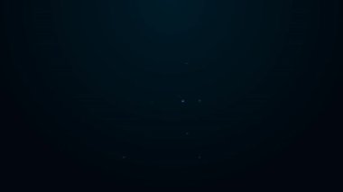 Parlayan neon hattı satıcı simgesi siyah arkaplanda izole edildi. 4K Video hareketli grafik canlandırması