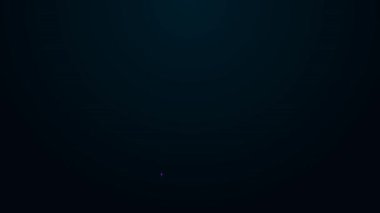 Parlayan neon hattı Alkol, siyah arka planda izole edilmiş rom şişesi ikonu. 4K Video hareketli grafik canlandırması