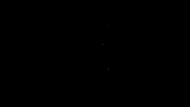 Белая линия Бумажная сумка с иконкой рециркуляции изолированы на черном фоне. Сумка с символом переработки. Видеографическая анимация 4K — стоковое видео