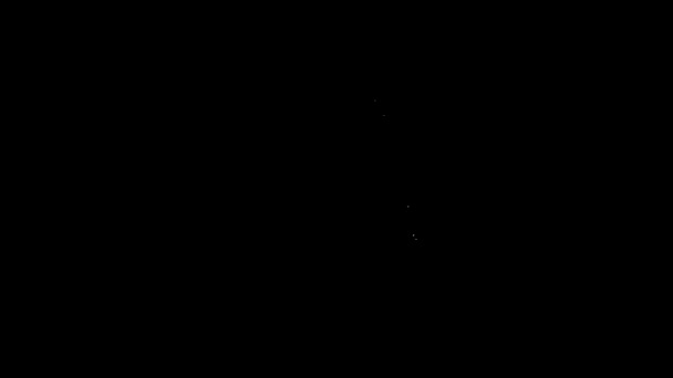Белая линия Пряности в банке значок изолирован на черном фоне. Коллекция приправ. Специи, приправы в стеклянную банку. Видеографическая анимация 4K — стоковое видео