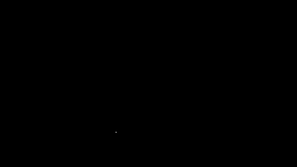 Witte lijn Wind roos pictogram geïsoleerd op zwarte achtergrond. Kompas icoon voor reizen. Navigatie ontwerp. 4K Video motion grafische animatie — Stockvideo