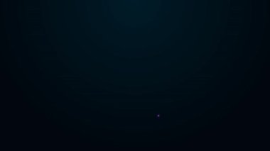 Parlayan neon hattı yağ depolama ikonu siyah arkaplanda izole edildi. Petrol ve gaz endüstrisi için gemi deposu. Petrol tankı teknoloji istasyonu. 4K Video hareketli grafik canlandırması