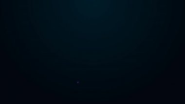 Parlayan neon hattı Propan gaz tankı ikonu siyah arkaplanda izole edildi. Yanabilir benzin deposu ikonu. 4K Video hareketli grafik canlandırması