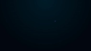 Parlayan neon hattı fıçı yağı ikonu siyah arka planda izole edildi. 4K Video hareketli grafik canlandırması