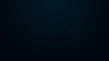 Parlayan neon hattı benzini ya da benzin istasyonu simgesi siyah arkaplanda izole edildi. Araba yakıtı sembolü. Benzin pompası. 4K Video hareketli grafik canlandırması