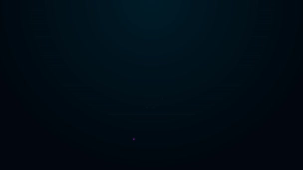 Ligne lumineuse néon Icône de pièce de monnaie pirate isolé sur fond noir. Animation graphique de mouvement vidéo 4K — Video