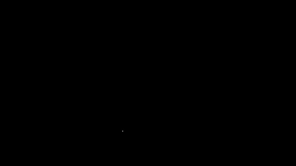 白ライン黒の背景に隔離されたプロパンガスタンクアイコン。可燃性ガスタンクアイコン。4Kビデオモーショングラフィックアニメーション — ストック動画