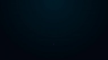 Parlayan neon hattı benzin pompası başlık simgesi siyah arkaplanda izole edildi. Yakıt pompası istasyonu. Yakıt ikmal tabelası. Benzin istasyonu ikonu. 4K Video hareketli grafik canlandırması