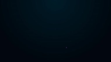 Parlayan neon hattı fıçı yağı ikonu siyah arka planda izole edildi. 4K Video hareketli grafik canlandırması