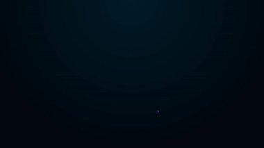 Parlayan neon hattı Kartal simgesi siyah arkaplanda izole edildi. Amerikan başkanlık sembolü. 4K Video hareketli grafik canlandırması