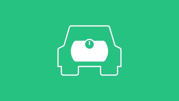 White Gas tank for vehicle icon isolated on green background. Gas tanks are installed in a car. 4K Video motion graphic animation — Vídeo de Stock