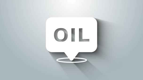 Εικόνα πετρελαίου White Word απομονωμένη σε γκρι φόντο. 4K Γραφική κίνηση κίνησης βίντεο — Αρχείο Βίντεο
