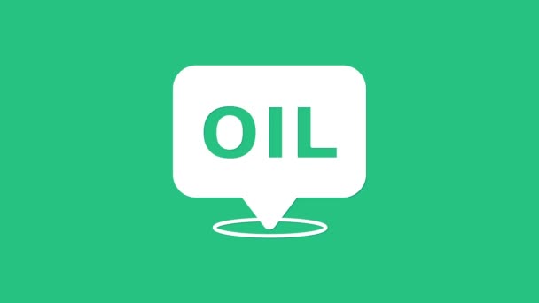 White Word oil icon isolated on green background. 4K Video motion graphic animation — Stock Video