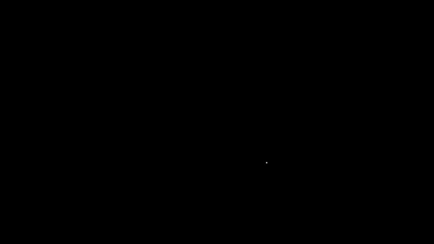 Bílá čára Olejová nádrž ikona izolované na černém pozadí. Nádrž na ropu a zemní plyn. Technologická stanice ropných nádrží. Grafická animace pohybu videa 4K — Stock video