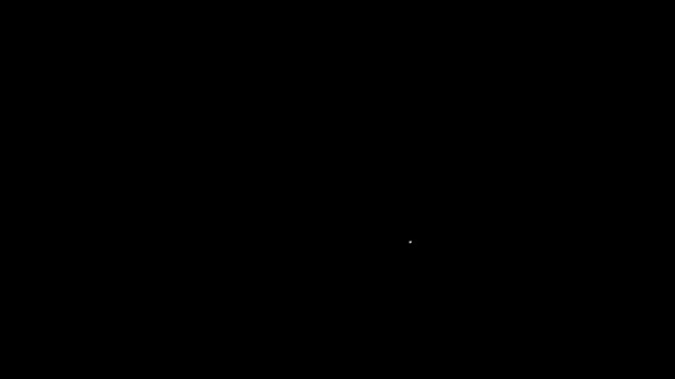 Línea blanca Tubos metálicos de la industria e icono de la válvula aislados sobre fondo negro. Animación gráfica de vídeo 4K — Vídeos de Stock