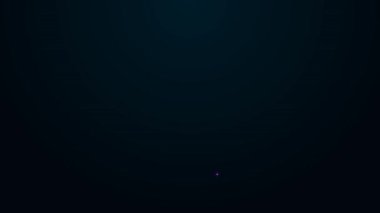 Parlayan neon hattı ızgara ikonu siyah arkaplanda izole edildi. Barbekü ızgara partisi. 4K Video hareketli grafik canlandırması