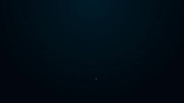 Parlayan neon hattı ABD Bağımsızlık Günü simgesi siyah arkaplanda izole edildi. 4 Temmuz. Amerika Birleşik Devletleri ülkesi. 4K Video hareketli grafik canlandırması