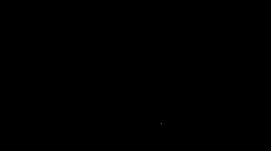 Beyaz çizgi Amerikan futbol kaskı ikonu siyah arka planda izole edildi. 4K Video hareketli grafik canlandırması