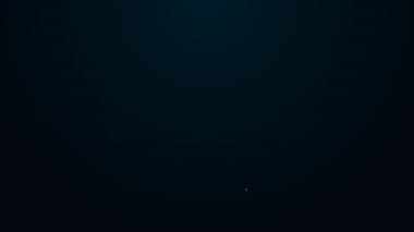 Parlayan neon hattı Amerikan futbol kaskı ikonu siyah arka planda izole edildi. 4K Video hareketli grafik canlandırması