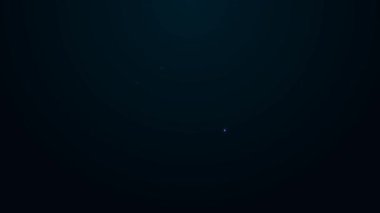 Parlayan neon hattı ABD Bağımsızlık Günü simgesi siyah arkaplanda izole edildi. 4 Temmuz. Amerika Birleşik Devletleri ülkesi. 4K Video hareketli grafik canlandırması