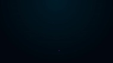 Parlayan neon hattı oy simgesi siyah arkaplanda izole edildi. 4K Video hareketli grafik canlandırması