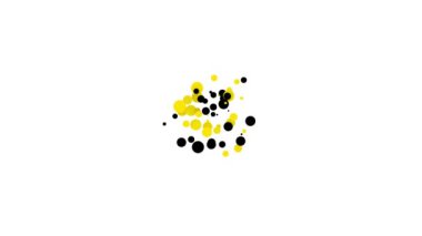 Beyaz zemin üzerinde yıldız simgesi olan siyah madalya. Kazanan başarı işareti. Ödül madalyası. 4K Video hareketli grafik canlandırması