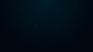 Parlayan neon hattı Vatansever Amerikan silindir şapka ikonu siyah arka planda izole edildi. Sam Amca şapkası. Amerikan Şapka Bağımsızlık Günü. 4K Video hareketli grafik canlandırması